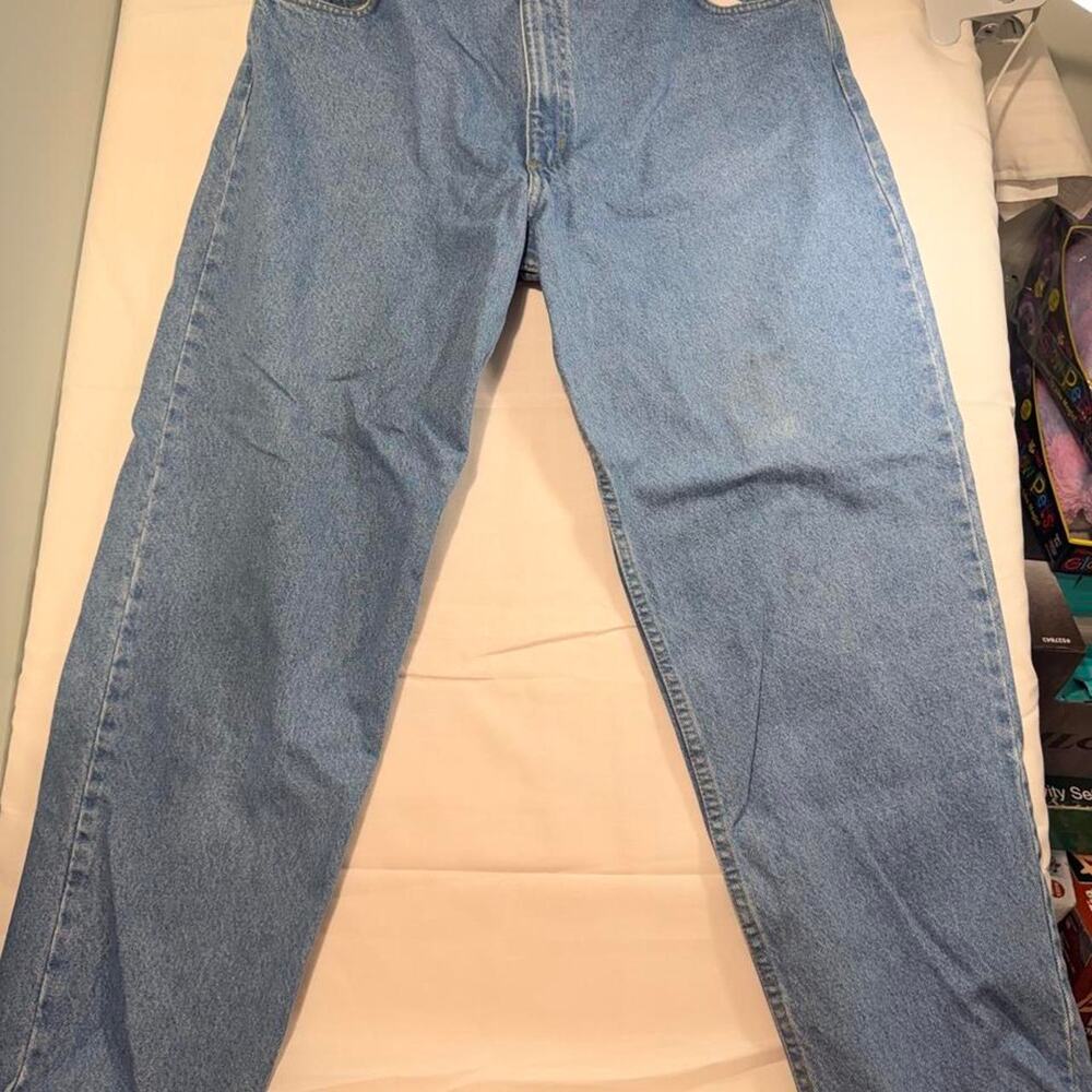 Carhartt B17STW Relaxed Fit Jeans Mens 40x30 StoneWash Light Blue Denim Workwear